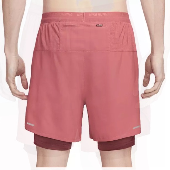 Nike Running Stride Short 7” Compression Lined Pink/Adobe XL - Picture 3 of 8